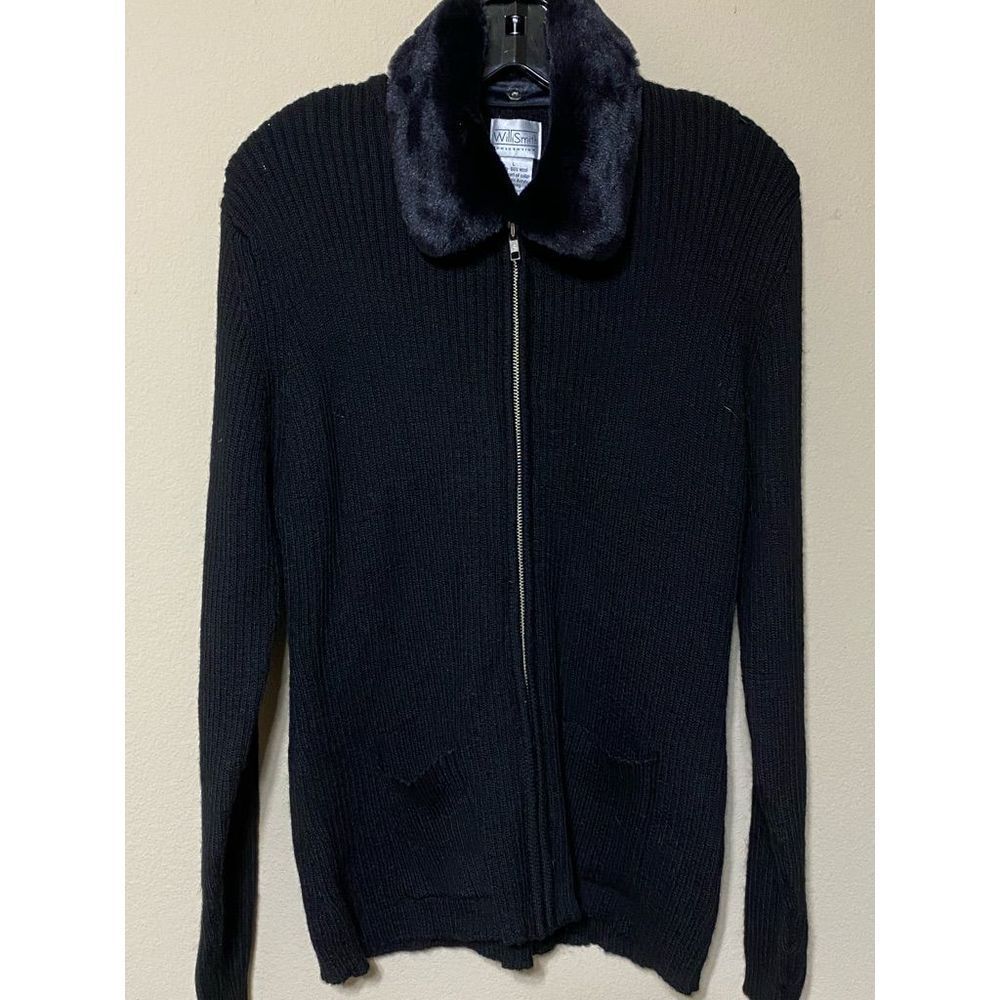 Willi Smith Vintage 90’s full zip wool cardigan size M